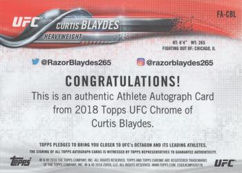 2018 Topps Chrome UFC - Autographs #FA-CBL Curtis Blaydes Back