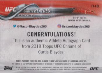 2018 Topps Chrome UFC - Autographs Orange #FA-CBL Curtis Blaydes Back