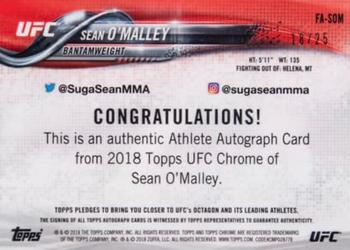 2018 Topps Chrome UFC - Autographs Orange #FA-SOM Sean O'Malley Back