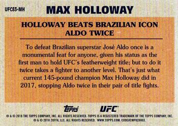 2018 Topps Chrome UFC - 1983 Topps #UFC83-MH Max Holloway Back