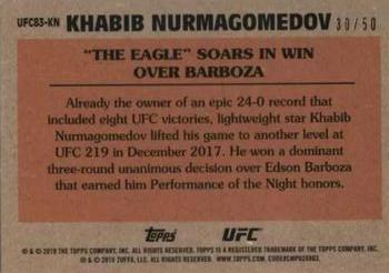 2018 Topps Chrome UFC - 1983 Topps Pulsar #UFC83-KN Khabib Nurmagomedov Back