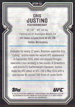 2018 Topps Chrome UFC - 2017 UFC Museum Collection Chrome #UFCM-CJ Cris Justino Back