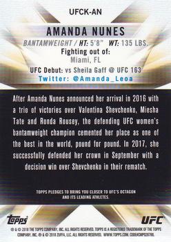 2018 Topps Chrome UFC - 2018 UFC Knockout Chrome #UFCK-AN Amanda Nunes Back