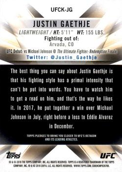 2018 Topps Chrome UFC - 2018 UFC Knockout Chrome #UFCK-JG Justin Gaethje Back