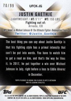 2018 Topps Chrome UFC - 2018 UFC Knockout Chrome Wave #UFCK-JG Justin Gaethje Back