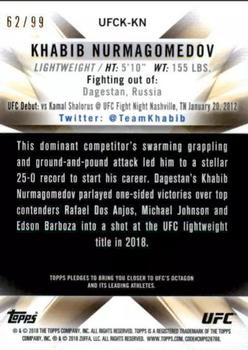 2018 Topps Chrome UFC - 2018 UFC Knockout Chrome Wave #UFCK-KN Khabib Nurmagomedov Back