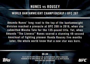 2018 Topps Chrome UFC - Notable Knockouts #NK-AN Amanda Nunes Back