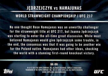 2018 Topps Chrome UFC - Notable Knockouts #NK-RN Rose Namajunas Back