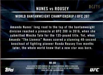 2018 Topps Chrome UFC - Notable Knockouts Wave #NK-AN Amanda Nunes Back