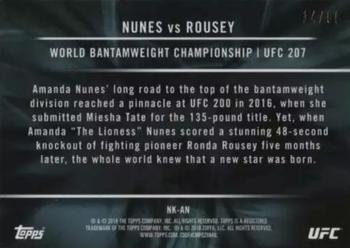 2018 Topps Chrome UFC - Notable Knockouts Pulsar #NK-AN Amanda Nunes Back