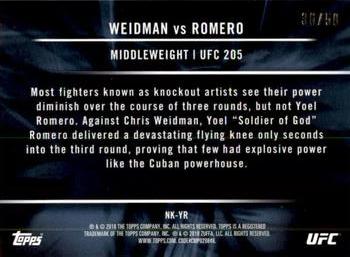 2018 Topps Chrome UFC - Notable Knockouts Pulsar #NK-YR Yoel Romero Back