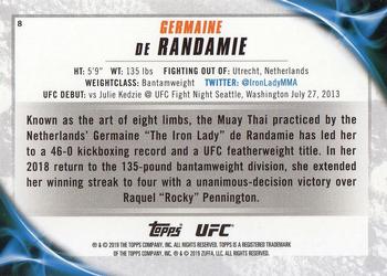 2019 Topps UFC Knockout #8 Germaine de Randamie Back