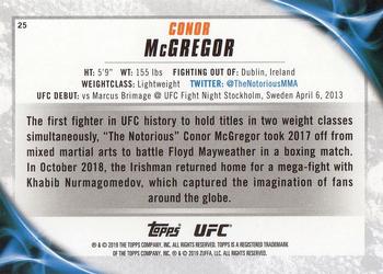 2019 Topps UFC Knockout #25 Conor McGregor Back