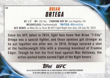 2019 Topps UFC Knockout #26 Brian Ortega Back
