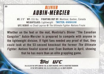 2019 Topps UFC Knockout #30 Olivier Aubin-Mercier Back
