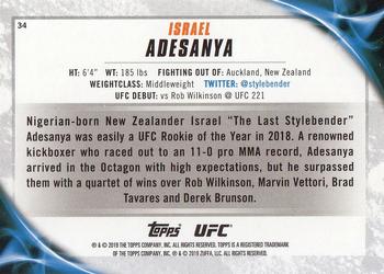 2019 Topps UFC Knockout #34 Israel Adesanya Back