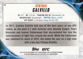 2019 Topps UFC Knockout #40 Cynthia Calvillo Back