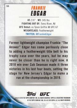 2019 Topps UFC Knockout #55 Frankie Edgar Back
