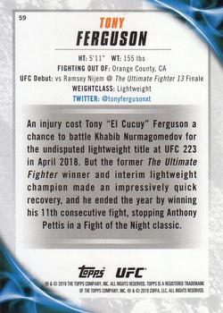 2019 Topps UFC Knockout #59 Tony Ferguson Back