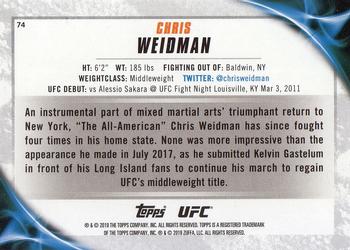 2019 Topps UFC Knockout #74 Chris Weidman Back