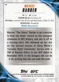 2019 Topps UFC Knockout #99 Maycee Barber Back