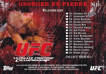 2010 Topps UFC - Exclusive UFC Chip #16 Georges St-Pierre Back