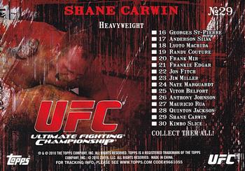 2010 Topps UFC - Exclusive UFC Chip #29 Shane Carwin Back