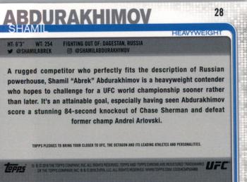 2019 Topps Chrome UFC #28 Shamil Abdurakhimov Back