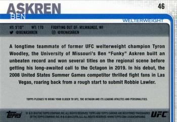 2019 Topps Chrome UFC #46 Ben Askren Back