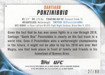 2019 Topps UFC Knockout - Blue #5 Santiago Ponzinibbio Back