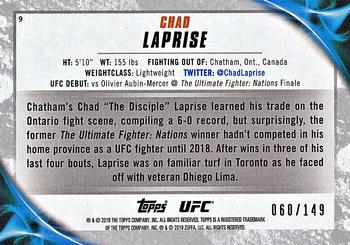 2019 Topps UFC Knockout - Green #9 Chad Laprise Back