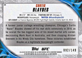 2019 Topps UFC Knockout - Green #38 Curtis Blaydes Back