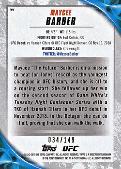2019 Topps UFC Knockout - Green #99 Maycee Barber Back