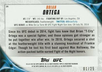2019 Topps UFC Knockout - Purple #26 Brian Ortega Back