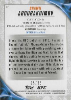 2019 Topps UFC Knockout - Purple #77 Shamil Abdurakhimov Back
