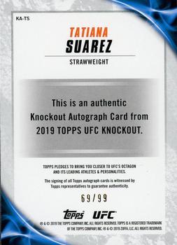 2019 Topps UFC Knockout - Knockout Autographs #KA-TS Tatiana Suarez Back