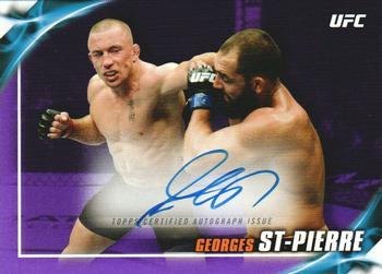 2019 Topps UFC Knockout - Knockout Autographs Purple #KA-GSP Georges St-Pierre Front