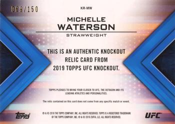 2019 Topps UFC Knockout - Knockout Relics #KR-MW Michelle Waterson Back