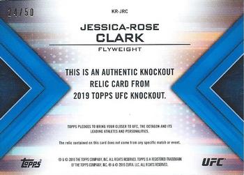 2019 Topps UFC Knockout - Knockout Relics Blue #KR-JRC Jessica-Rose Clark Back