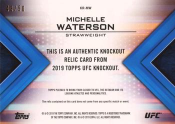 2019 Topps UFC Knockout - Knockout Relics Blue #KR-MW Michelle Waterson Back