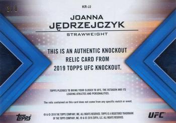 2019 Topps UFC Knockout - Knockout Relics Red #KR-JJ Joanna Jędrzejczyk Back