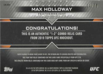 2019 Topps UFC Knockout - One-Two Combination Relics #CR-MH Max Holloway Back