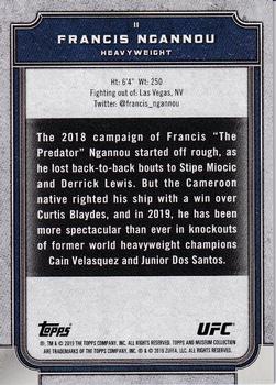 2019 Topps UFC Museum Collection #11 Francis Ngannou Back