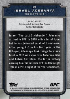 2019 Topps UFC Museum Collection #28 Israel Adesanya Back