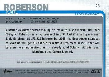 2019 Topps Chrome UFC - Sepia #73 Karl Roberson Back