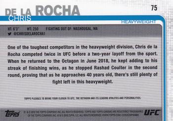 2019 Topps Chrome UFC - Sepia #75 Chris de la Rocha Back