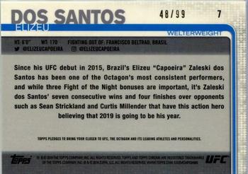 2019 Topps Chrome UFC - Green #7 Elizeu dos Santos Back