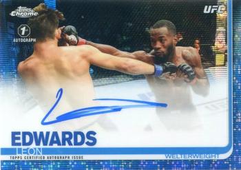 2019 Topps Chrome UFC - Autographs Blue Wave #FA-LE Leon Edwards Front