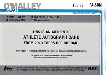 2019 Topps Chrome UFC - Autographs Gold #FA-SOM Sean O'Malley Back