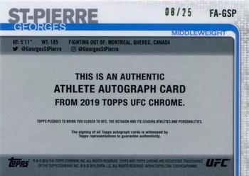 2019 Topps Chrome UFC - Autographs Orange #FA-GSP Georges St-Pierre Back